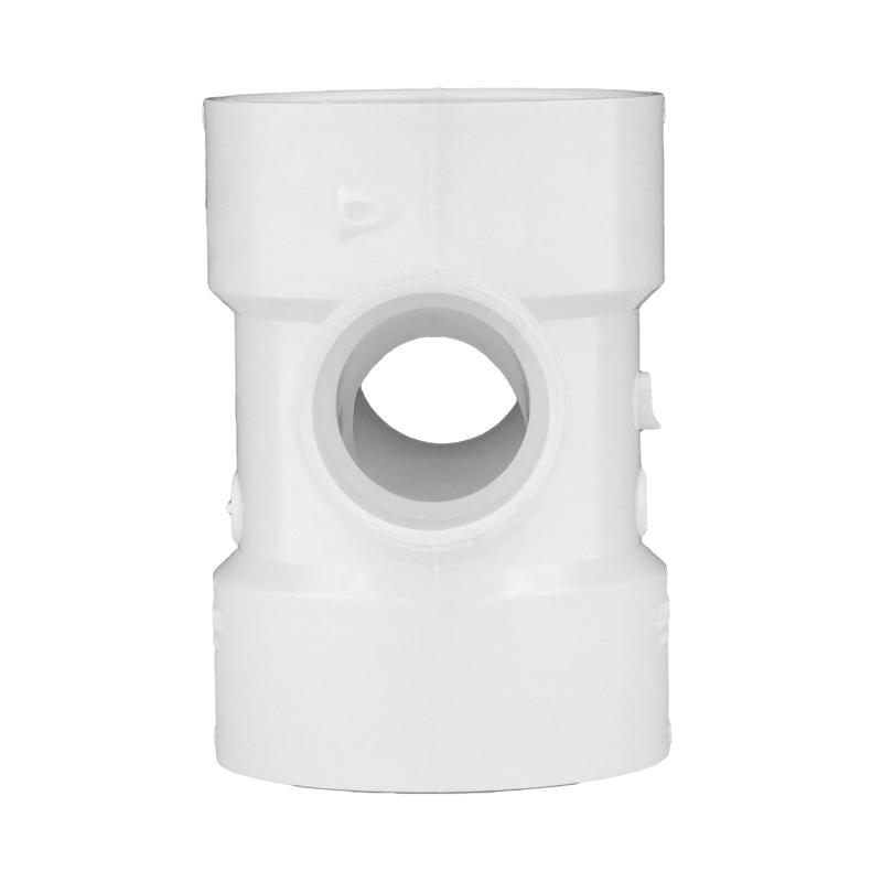 Charlotte Pipe Schedule 40 4 in. Hub X 4 in. D Hub PVC Sanitary Tee 1 pk