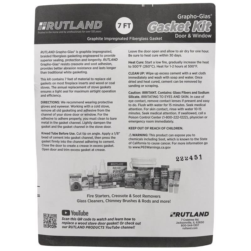 Rutland Grapho-Glas Cement/Fiberglass Rope Gasket Kit