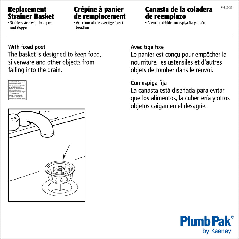 Ace n/a in. D Stainless Steel Replacement Strainer Basket