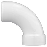 Charlotte Pipe Schedule 40 1-1/2 in. Spigot X 1-1/2 in. D Hub PVC 90 Degree Elbow 1 pk