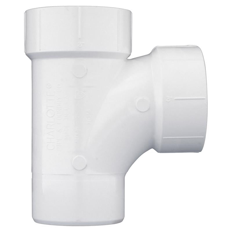 Charlotte Pipe Schedule 40 1-1/2 in. Hub X 1-1/2 in. D Hub PVC Sanitary Street Tee 1 pk