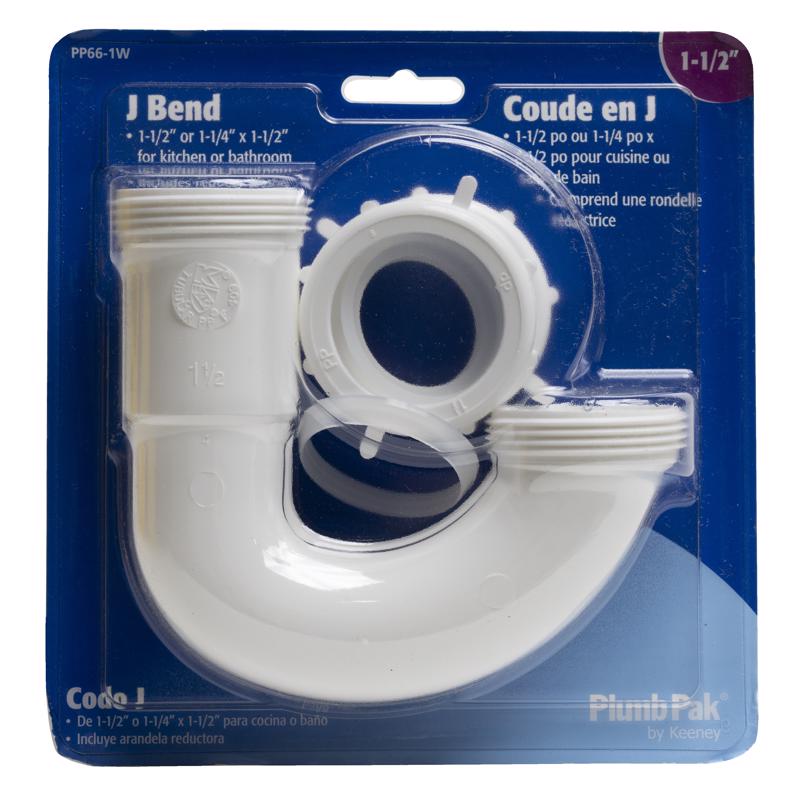 Plumb Pak 1-1/2 in. D X 6-3/4 in. L Plastic J-Bend