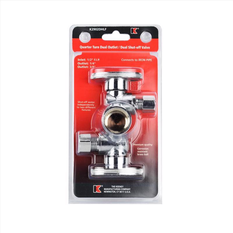 DUAL VALVE 1/2X3/8X1/4"