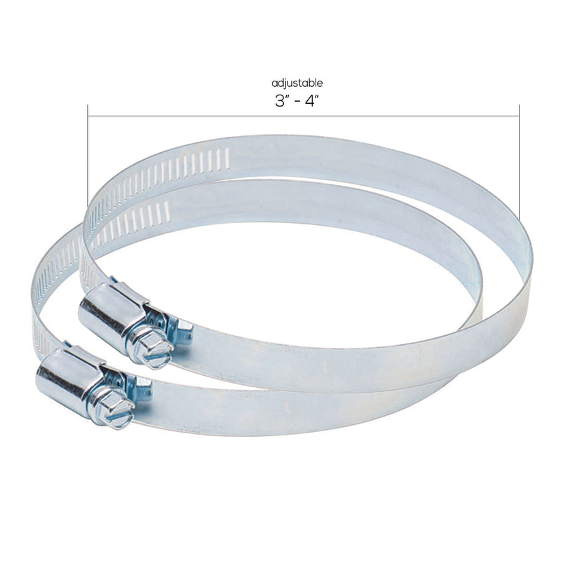 Deflect-O 4 in. D Silver/White Metal Adjustable Vent Clamp