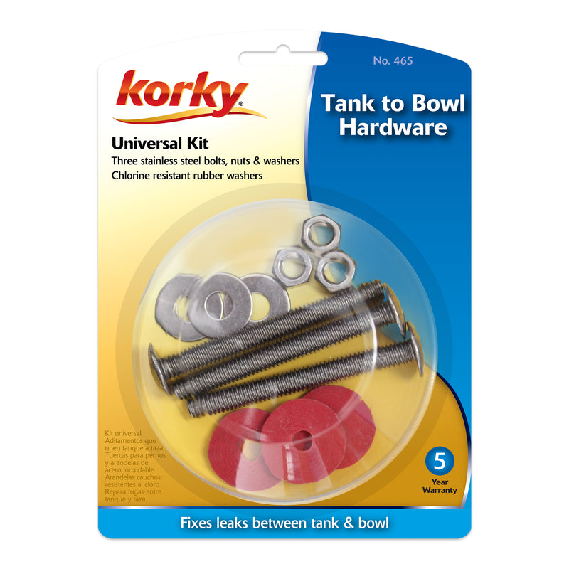 Korky Tank to Bowl Kit Stainless Steel For Universal