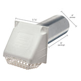 Ace 4 in. W X 6 in. L White Plastic Dryer Vent Hood