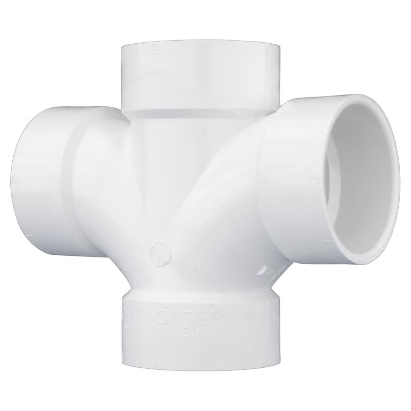 TEE DBL SAN PVC 3X3X3X3"