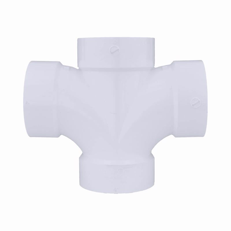Charlotte Pipe Schedule 40 4 in. Hub X 4 in. D Hub PVC Sanitary Tee 1 pk