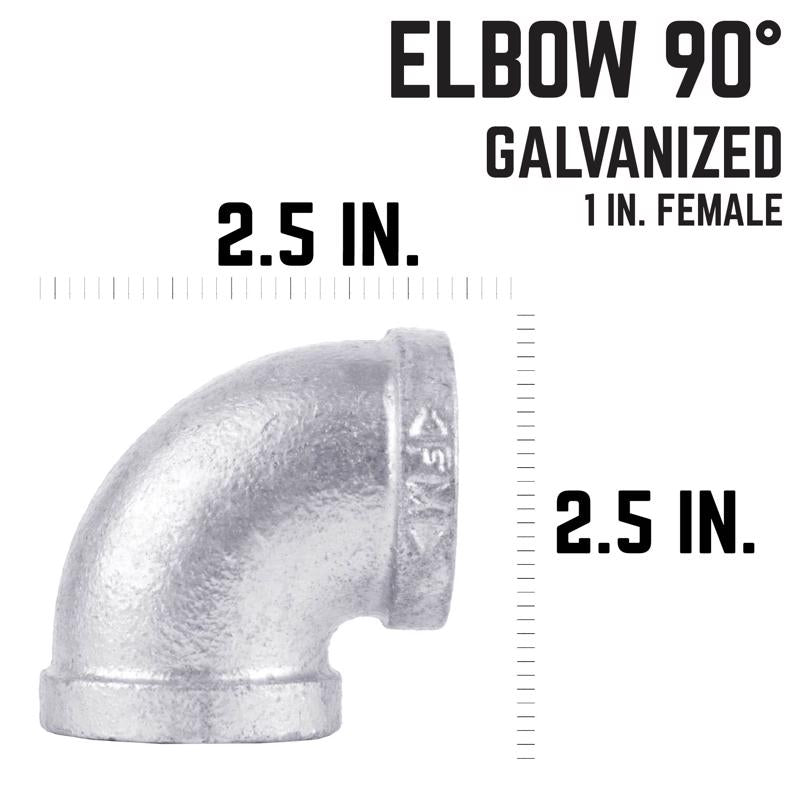 STZ Industries 1 in. FIP each X 1 in. D FIP Galvanized Malleable Iron 90 Degree Elbow
