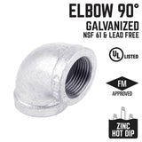 STZ Industries 1-1/4 in. FIP each X 1-1/4 in. D FIP Galvanized Malleable Iron 90 Degree Elbow