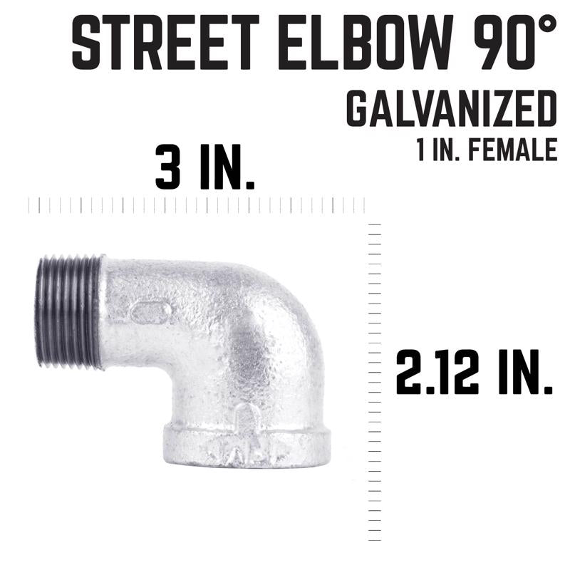 STZ Industries 1 in. FIP each X 1 in. D MIP Galvanized Malleable Iron 90 Degree Street Elbow