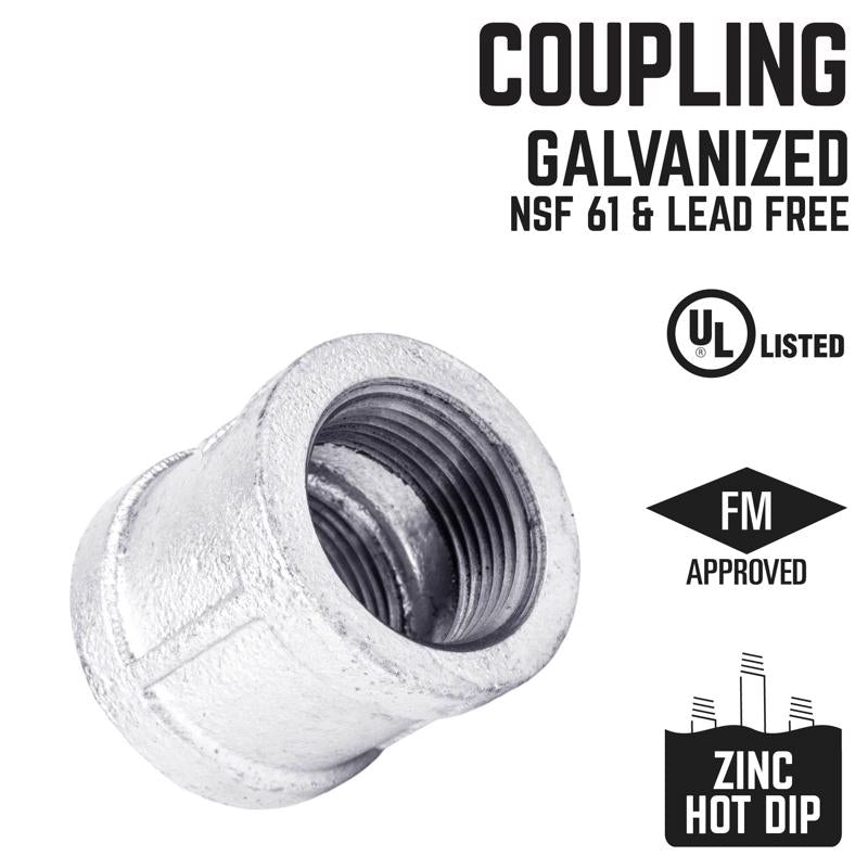 STZ Industries 1 in. FIP each X 1 in. D FIP Galvanized Malleable Iron Coupling