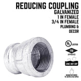 STZ Industries 1 in. FIP each X 3/4 in. D FIP Galvanized Malleable Iron Reducing Coupling