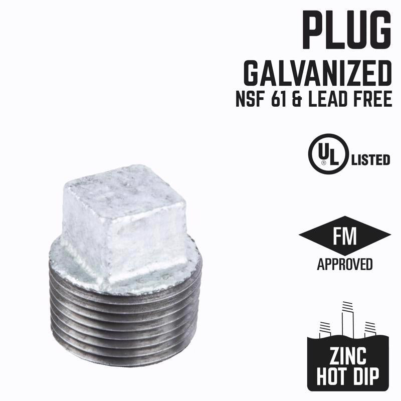 STZ Industries 1/2 in. MIP each Galvanized Malleable Iron Plug