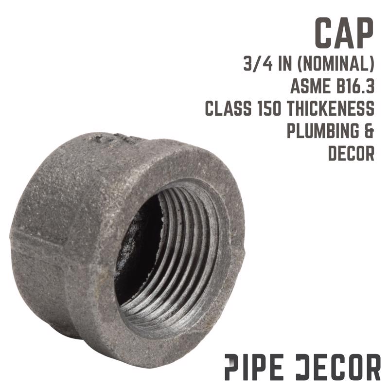 STZ Industries 3/4 in. FIP each Black Malleable Iron Cap