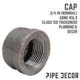 STZ Industries 3/4 in. FIP each Black Malleable Iron Cap