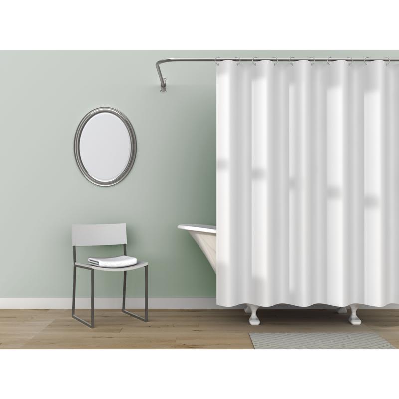 Zenna Home 72 in. H X 70 in. W White Solid Shower Curtain Liner PEVA