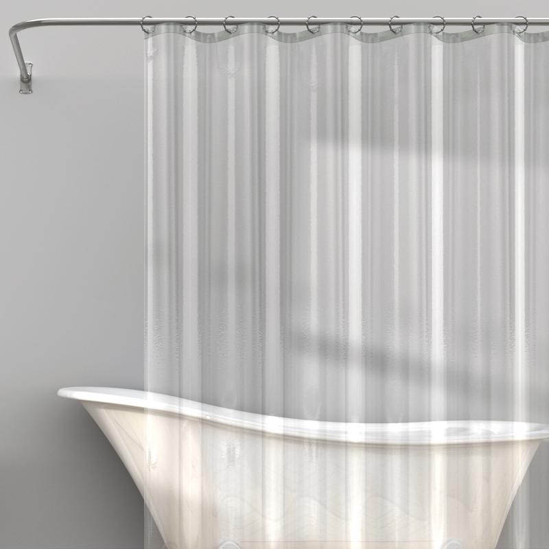 Zenna Home 72 in. H X 70 in. W Clear Solid Shower Curtain Liner PEVA