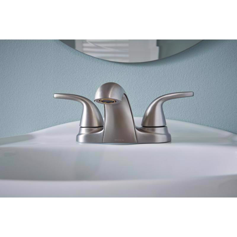 Moen Adler Brushed Nickel Bathroom Faucet 4 in.
