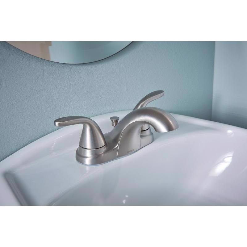 Moen Adler Brushed Nickel Bathroom Faucet 4 in.