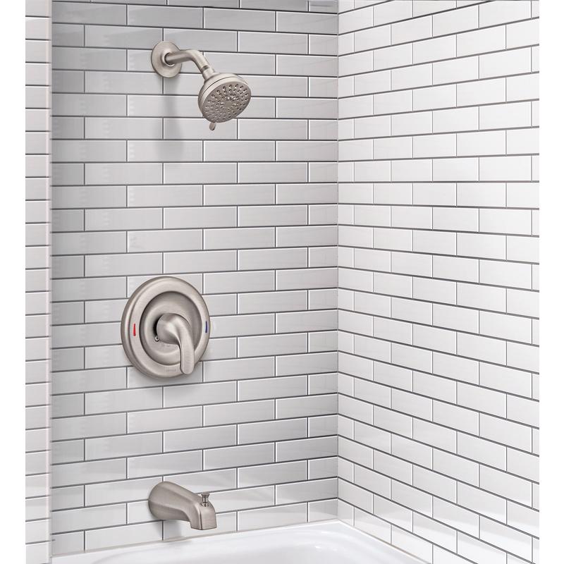 Moen Adler 1-Handle Brushed Nickel Tub and Shower Faucet