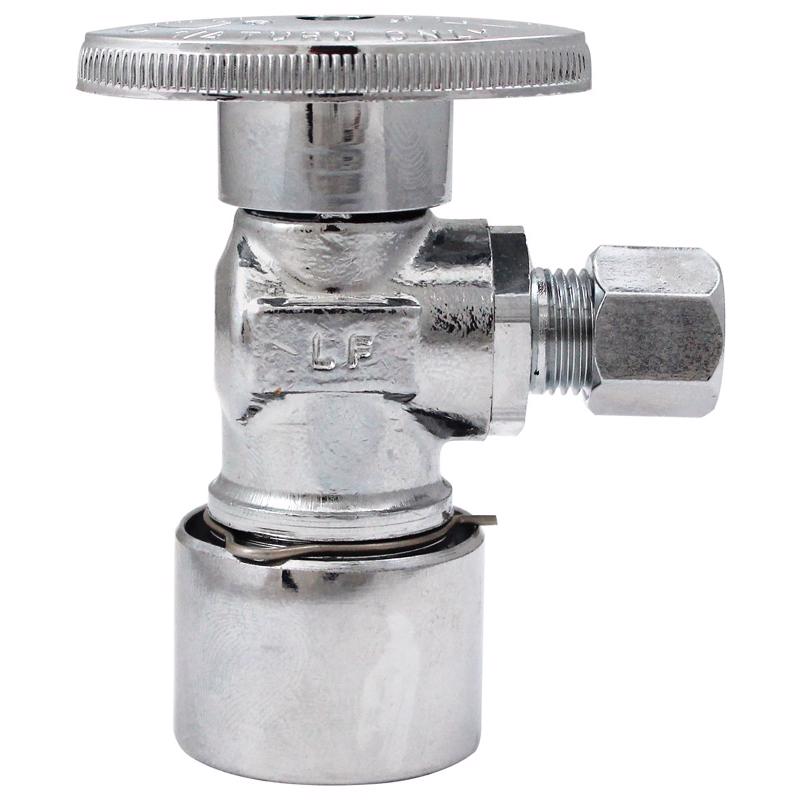 Ace Quick Lock 1/2 in. Push-Fit in. X 1/4 in. Push-Fit Brass Angle Valve