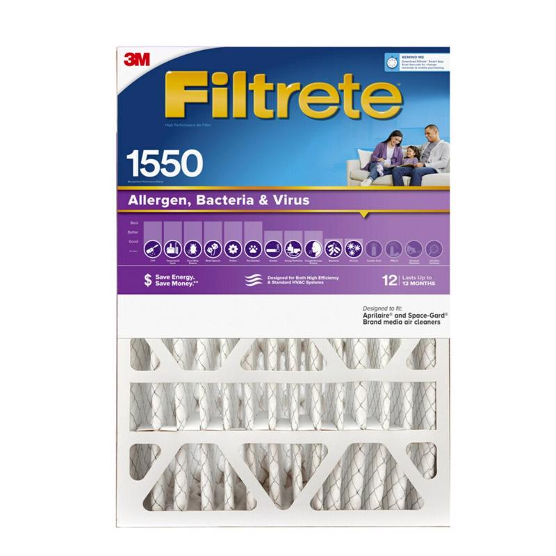 Filtrete Ultra 20 in. W X 25 in. H X 5 in. D Polyester 12 MERV Pleated Allergen Air Filter 1 pk