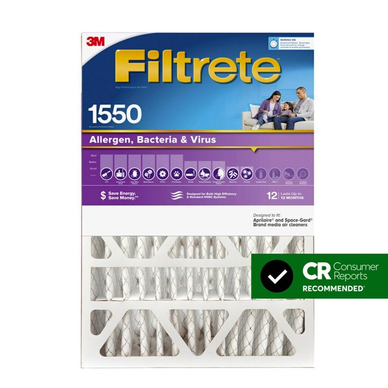 Filtrete Ultra 20 in. W X 25 in. H X 5 in. D Polyester 12 MERV Pleated Allergen Air Filter 1 pk