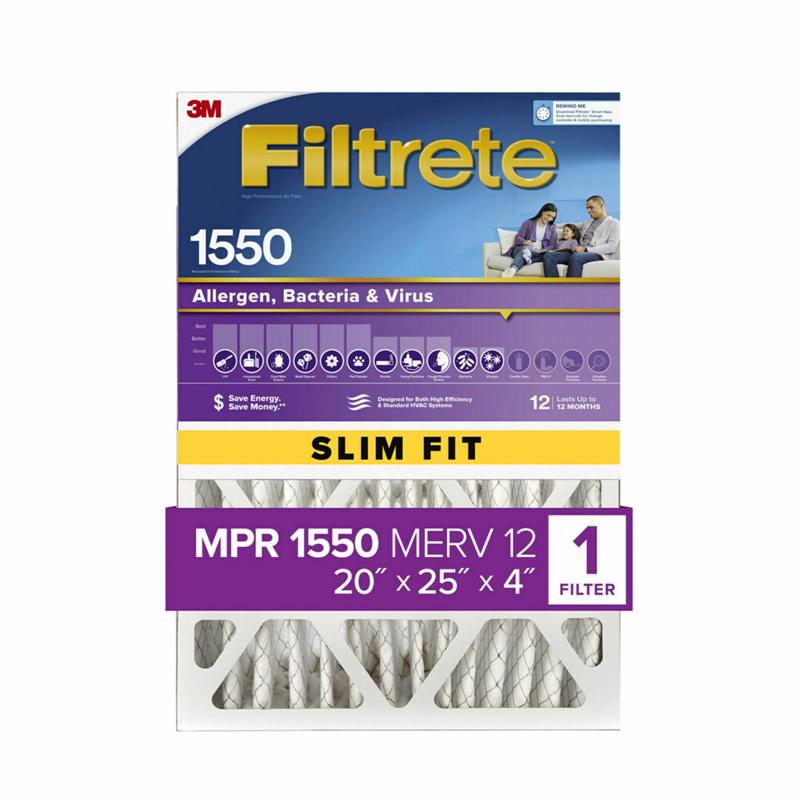 Filtrete Ultra 25 in. W X 20 in. H X 4 in. D Polyester 12 MERV Pleated Allergen Air Filter 1 pk