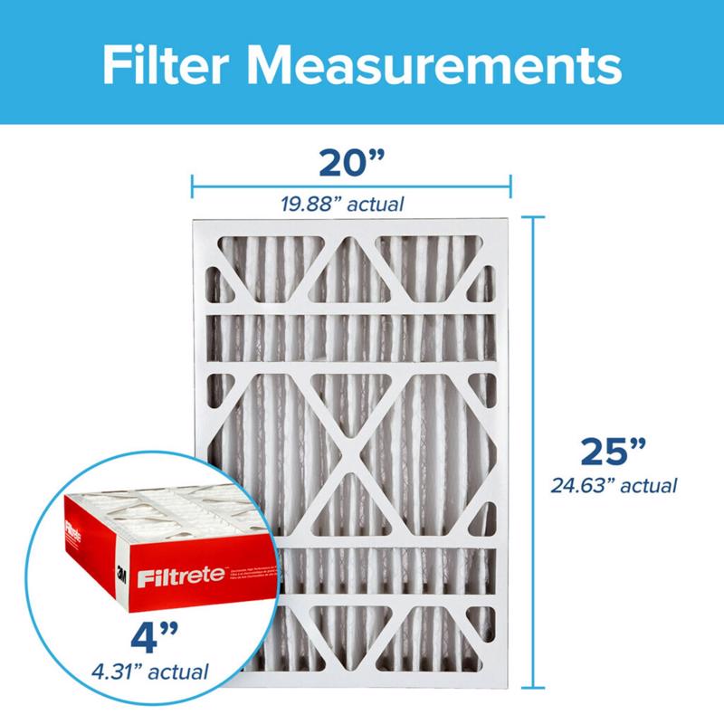 Filtrete 20 in. W X 25 in. H X 4 in. D Pleated 11 MERV Pleated Allergen Air Filter 1 pk