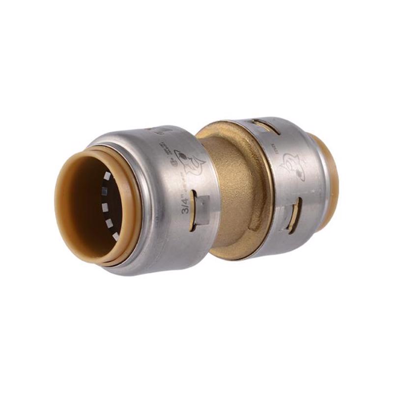 SharkBite Max 3/4 Inch Coupling, Pack of 4, Push to Connect Brass Plumbing Fitting, PEX Pipe, Copper, CPVC, PE-RT, HDPE, UR016A4