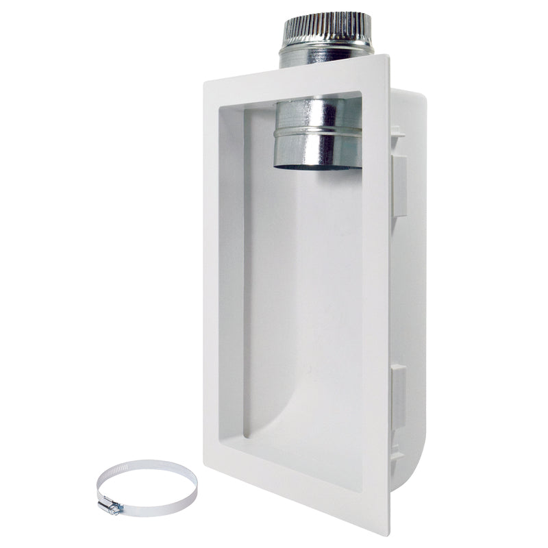 Deflect-O 4.25 in. L X 4 in. D Silver/White Aluminum Dryer Venting Box