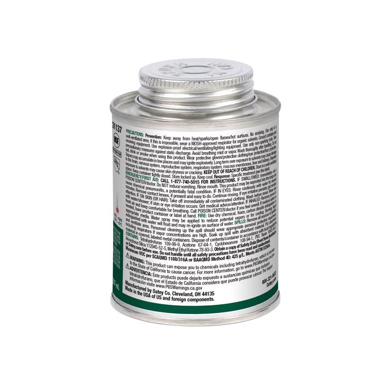 Oatey Clear All Weather Cement For PVC 8 oz