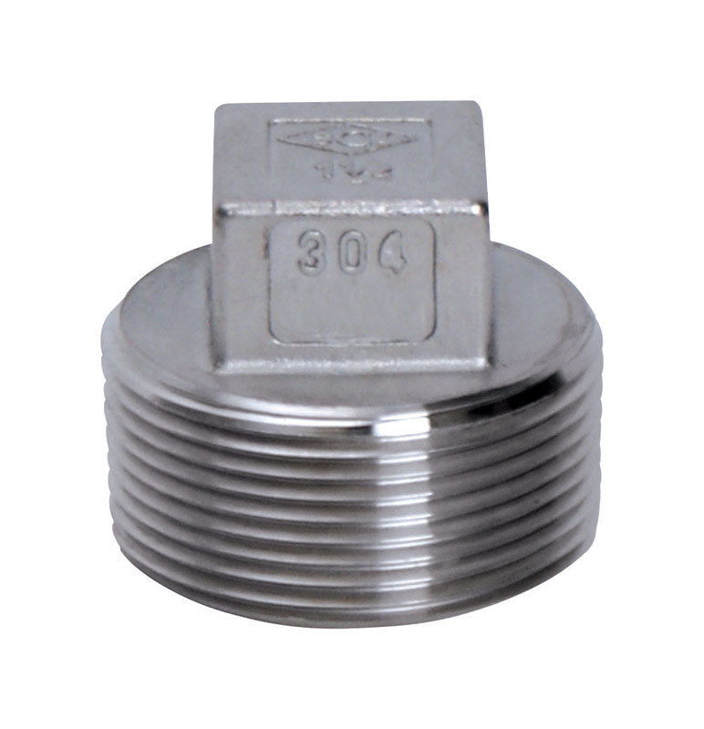 HEAD SQ PLUG 1"THRD SS
