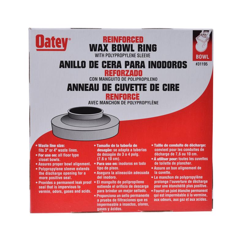 Oatey Wax Bowl Ring with Sleeve Petroleum Wax For Water Closets to Flanges