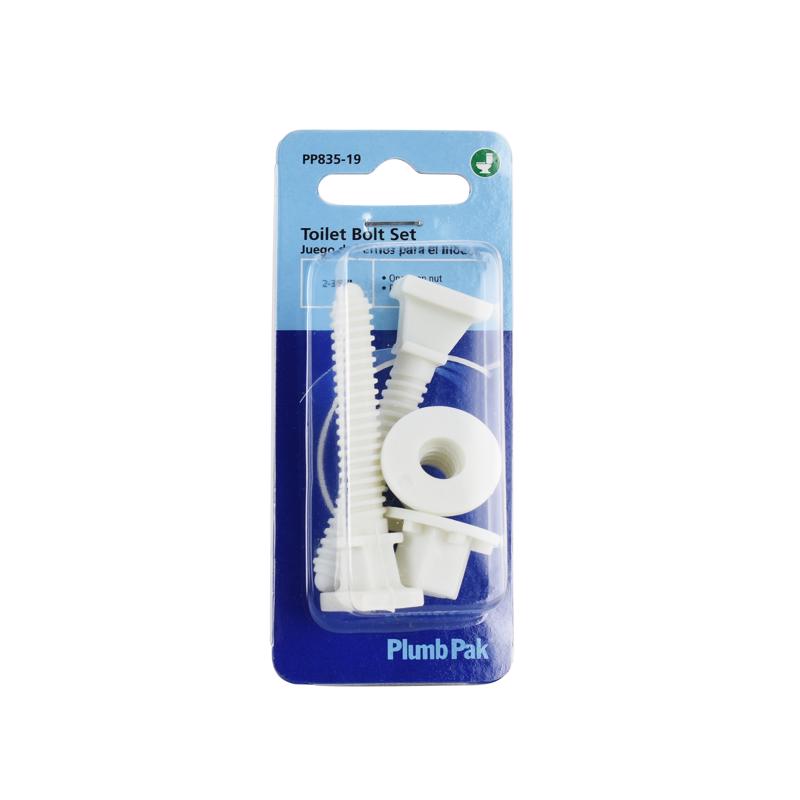 Plumb Pak Toilet Bolt Set White Plastic