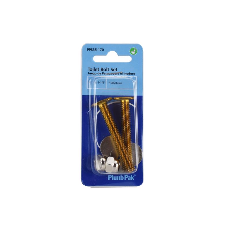 Plumb Pak Toilet Bolt Set Brass