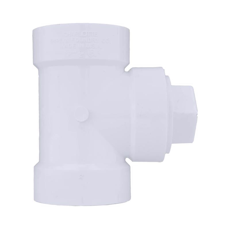 Charlotte Pipe 3 in. Hub X 3 in. D Hub PVC Cleanout Tee 1 pk