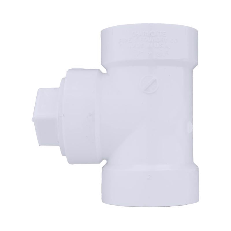 Charlotte Pipe 3 in. Hub X 3 in. D Hub PVC Cleanout Tee 1 pk