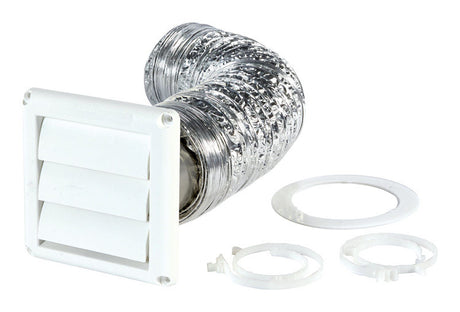 Ace 4 in. W X 4 in. L White Plastic Dryer Vent Kit