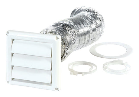 Ace 4 in. W X 6 in. L White Plastic Dryer Vent Kit