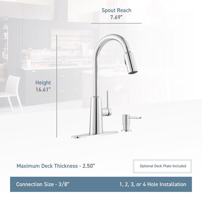 Moen Nori One Handle Stainless Steel Pull-Down Kitchen Faucet