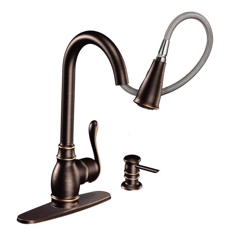 Moen Anabelle One Handle Bronze Pull-Down Kitchen Faucet