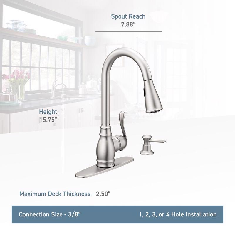 Moen Anabelle One Handle Bronze Pull-Down Kitchen Faucet