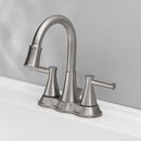 OakBrook Brushed Nickel Two-Handle Bathroom Sink Faucet 4 in.