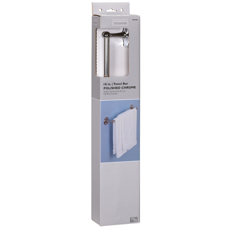 OakBrook Polish Chrome Towel Bar 18 in. L Zinc