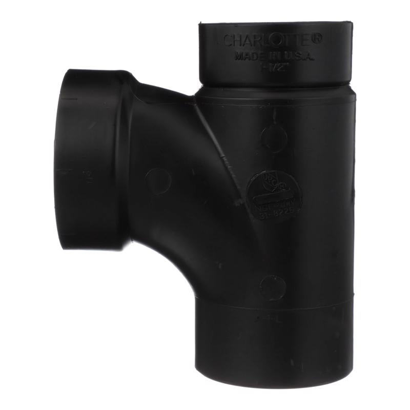 Charlotte Pipe 2 in. Spigot X 1-1/2 in. D Hub ABS Sanitary Street Tee