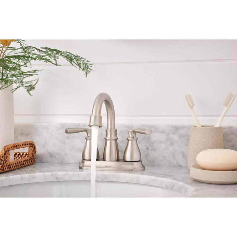 Moen Hilliard Brushed Nickel Bathroom Faucet 4 in.