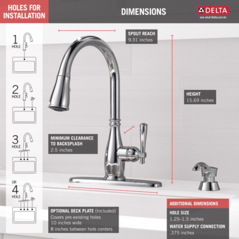 Delta Charmaine One Handle Chrome Pull-Down Kitchen Faucet