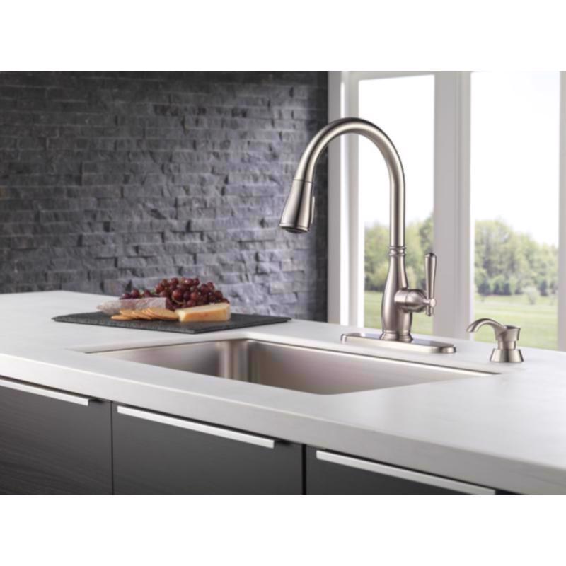 Delta Charmaine One Handle Stainless Steel Pull-Down Kitchen Faucet